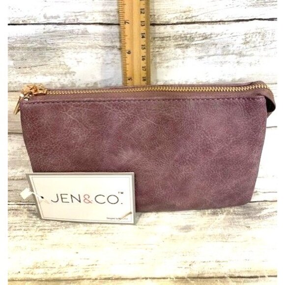 Jen & Co. Vegan Leather Violet Crossbody Clutch with Adjustable Straps - Picture 11 of 12